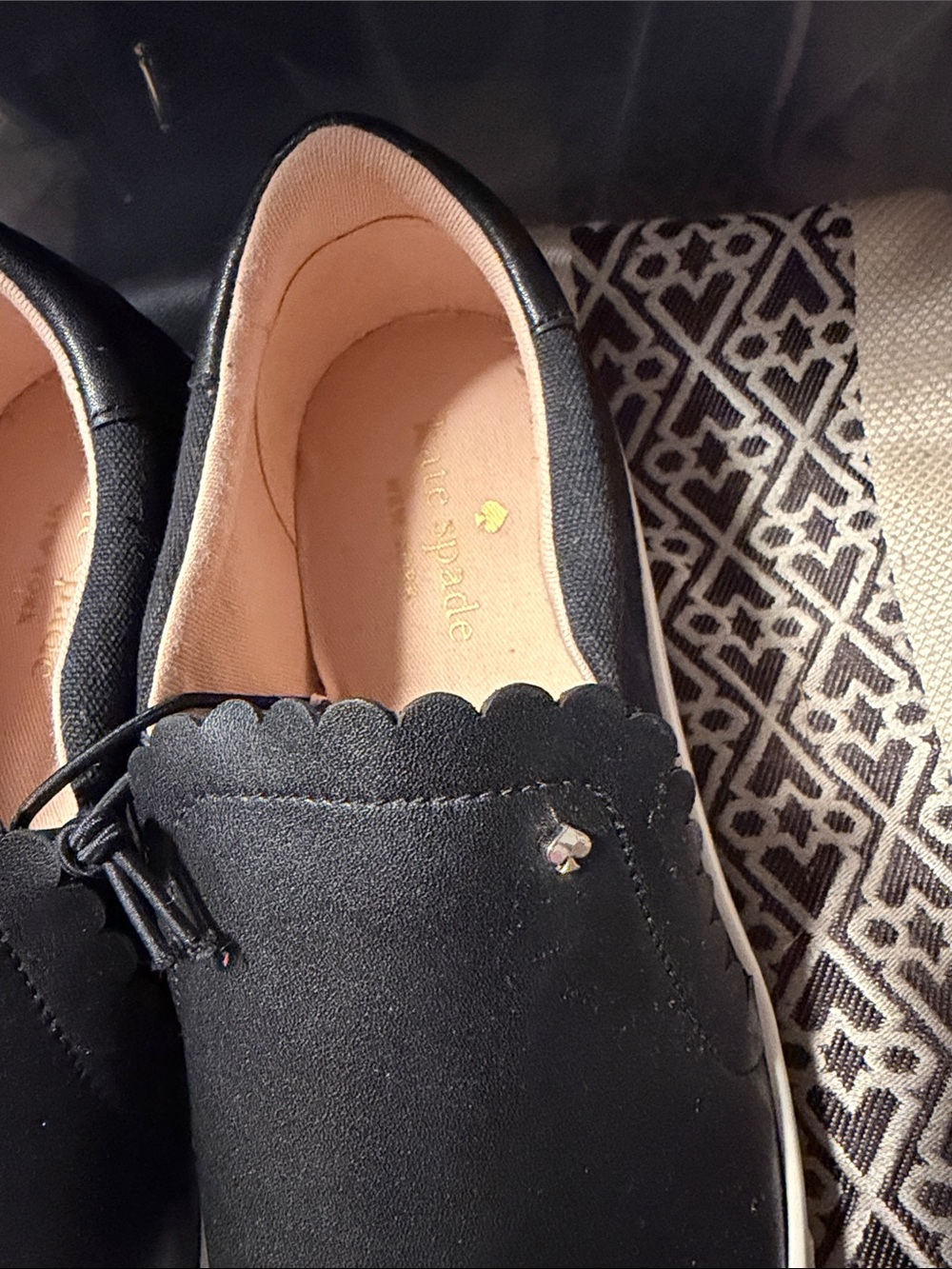 Kate Spade Black Scalloped Slip-On Sneakers - Picture 3 of 6